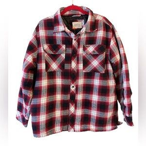 Men's Boston Traders Red & Black Plaid Lined Fleece Shacket